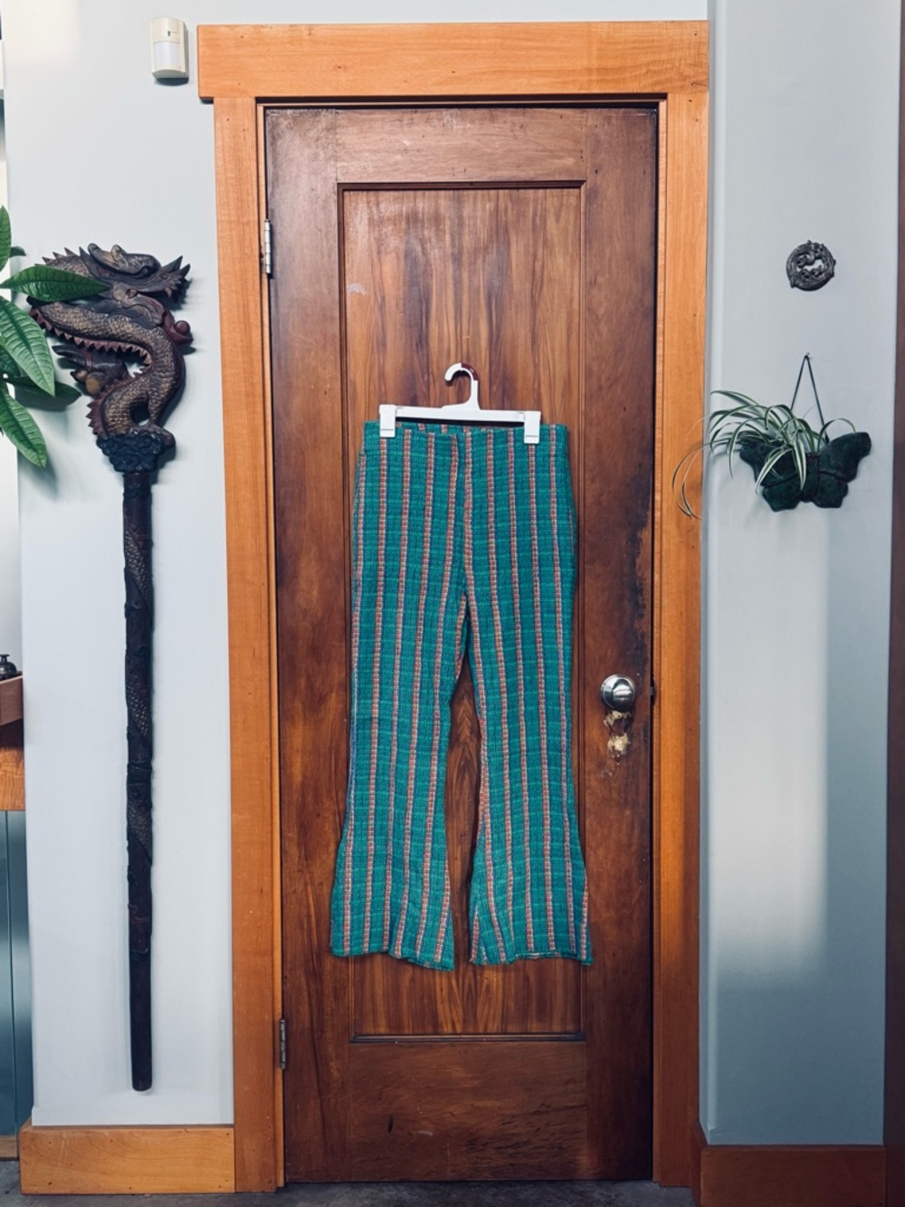 NWT Free People Fine Line High Rise Slim Flare Pants Medium Green Stretchy Med - Picture 2 of 11